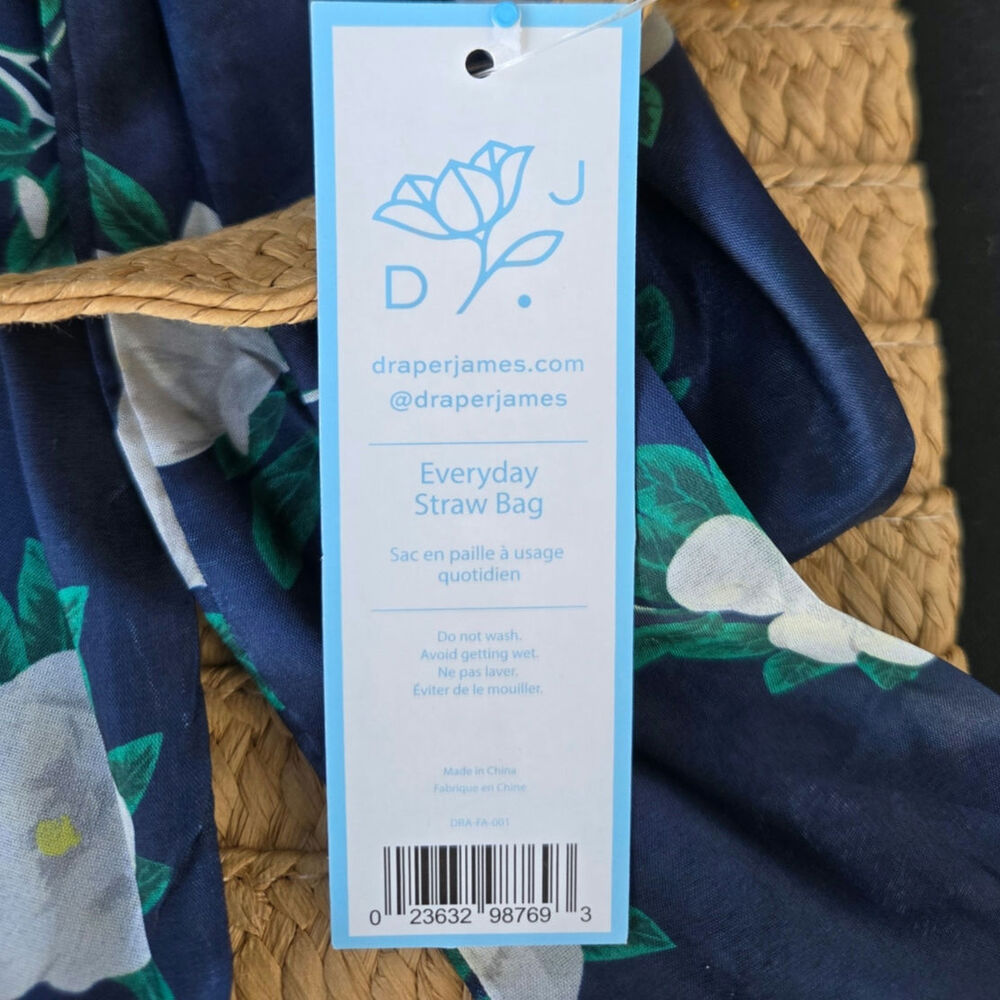 Draper James Everyday Straw Bag Scarf NWT - Picture 4 of 8